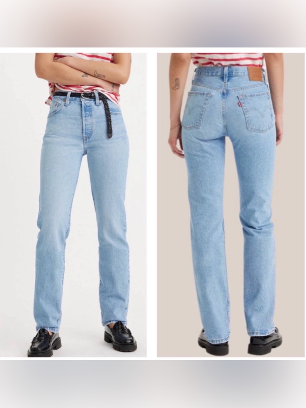Levi’s 501 Straight Light Wash Women’s Jeans Button Fly Size 27 EUC